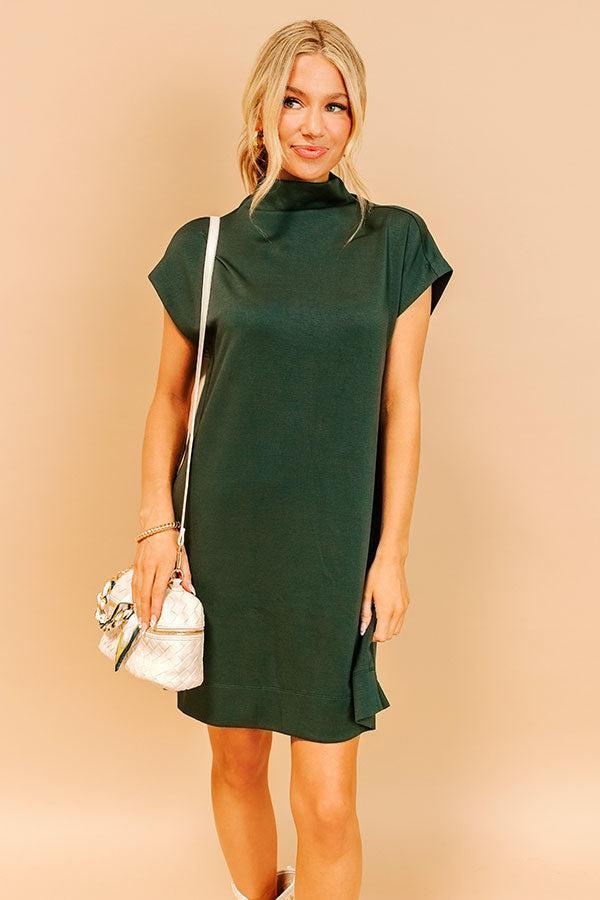 City Sleek Mini Dress in Hunter Green Product Image