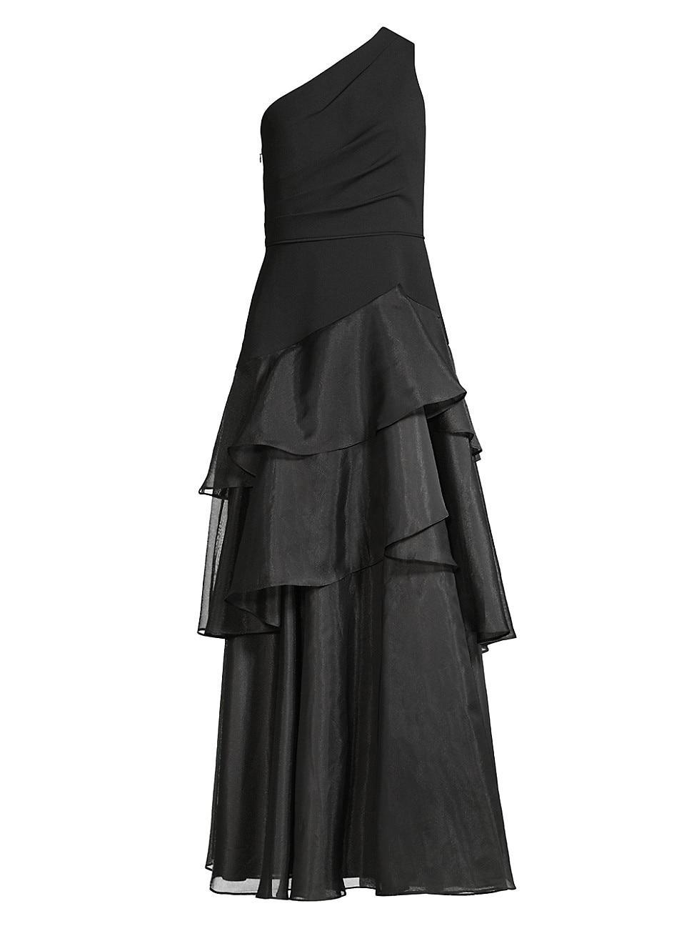 Aidan Mattox One Shoulder Tiered Gown Product Image