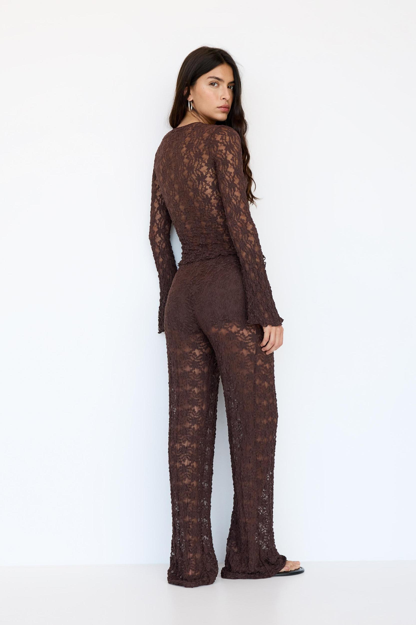 Lace blouse with bow Product Image