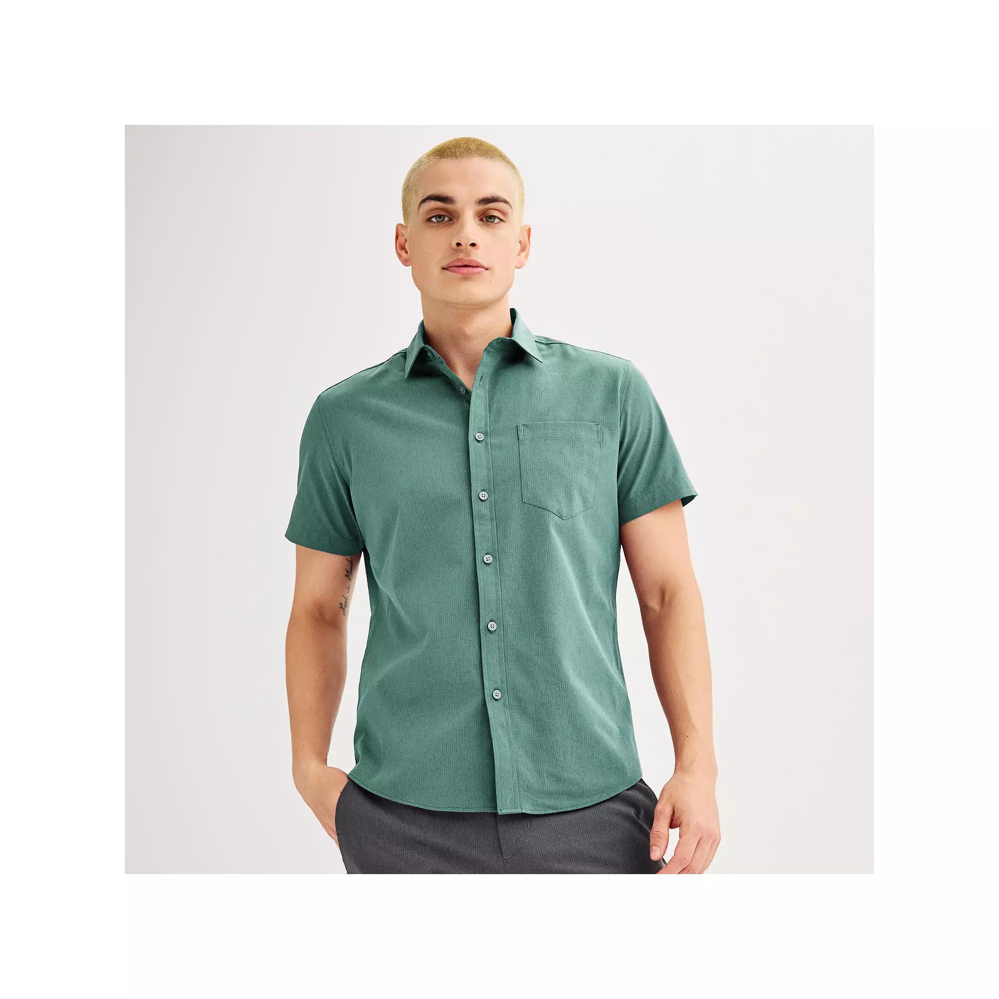 Mens FLX Performance Untucked-Fit Short Sleeve Button Down Shirt Product Image