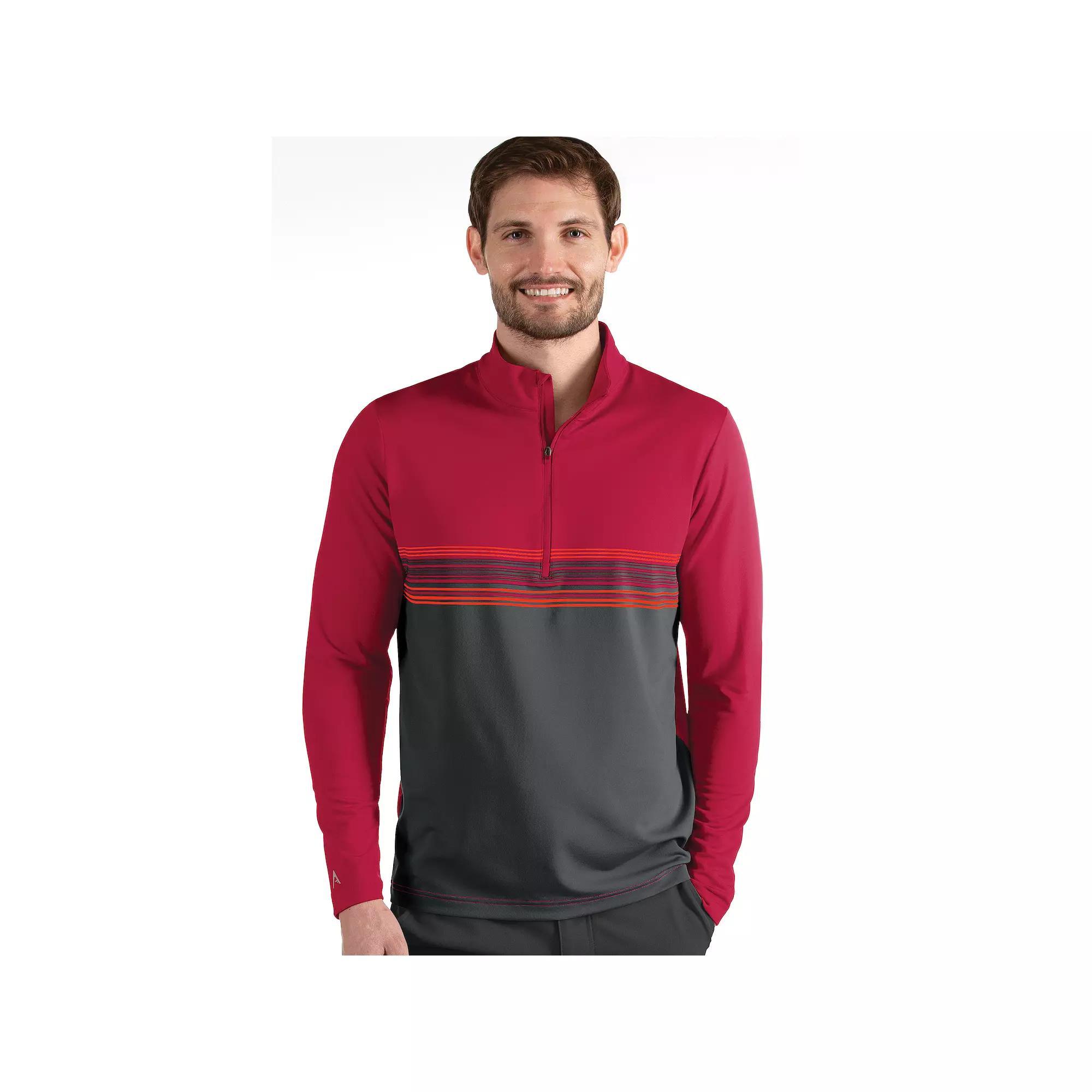 Mens Antigua Pace Regular-Fit Colorblock Quarter-Zip Pullover Product Image