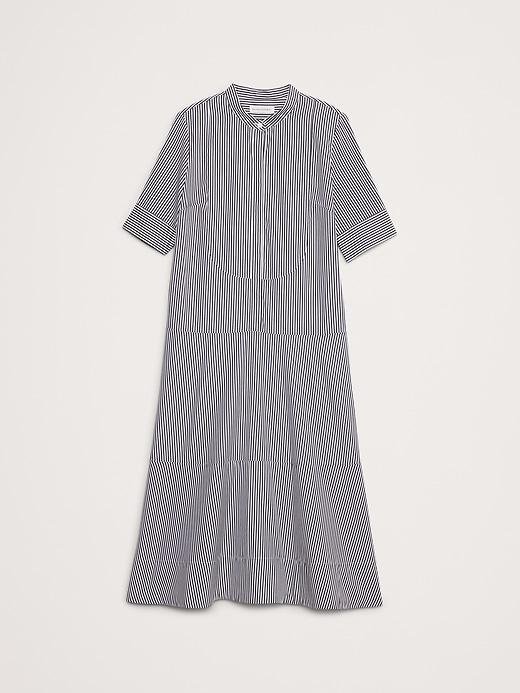 Poplin Tuxedo-Front Midi Dress Product Image