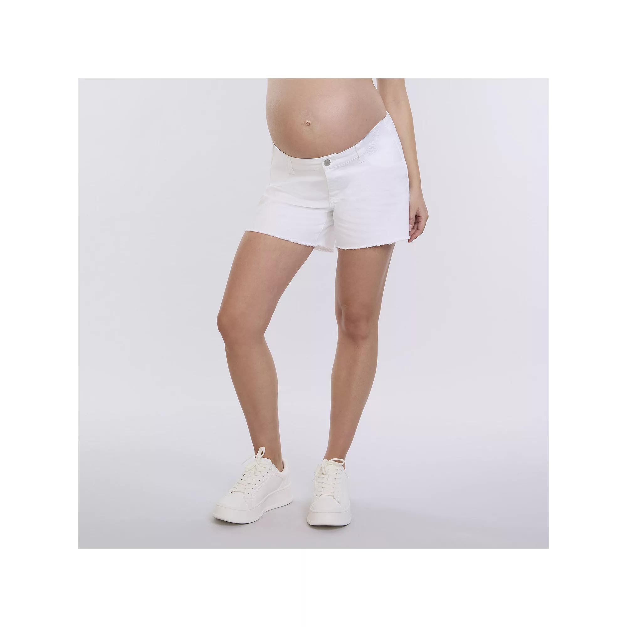 Maternity Motherhood® Cut-Off Shorts, Women's, Size: XS-MAT, Bright White Product Image