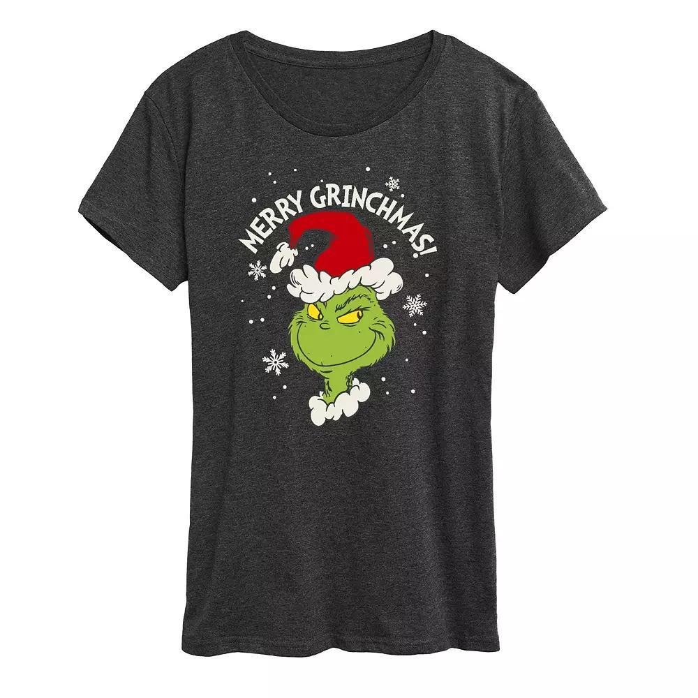 Women's Dr. Seuss The Grinch Merry Grinchmas Graphic Tee, Girl's, Size: XXL, Grey Royal Blue Product Image