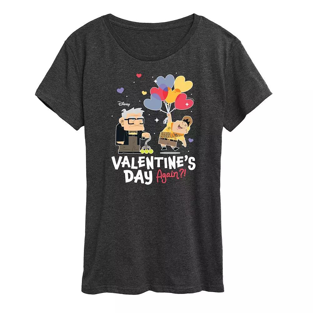 Disney / Pixar's Up Women's Valentine's Day Again Graphic Tee, Size: XXL, Heather Grey Product Image