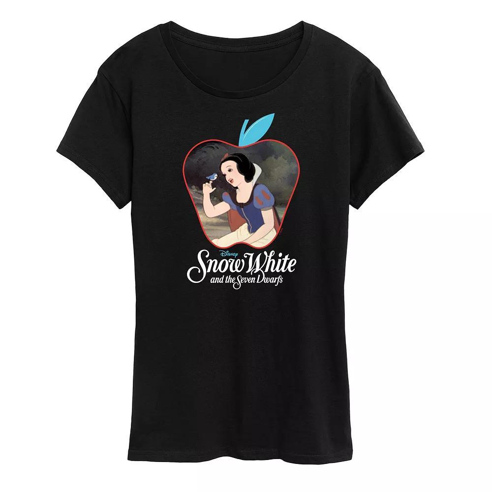 Disneys Snow White Womens Apple Graphic Tee Grey Green Product Image