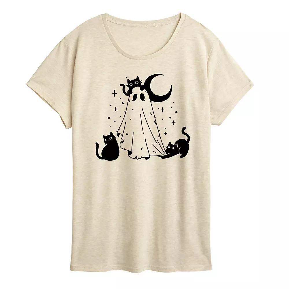 Womens Ghost and Cats Graphic Tee Product Image