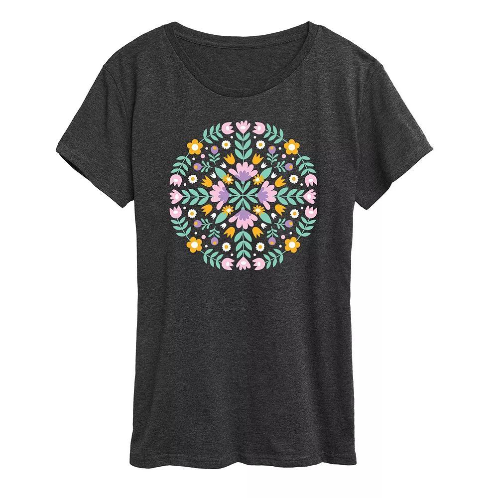 Women's Scandinavian Decorative Oversized Tee, Size: XXL, Grey Blue Product Image