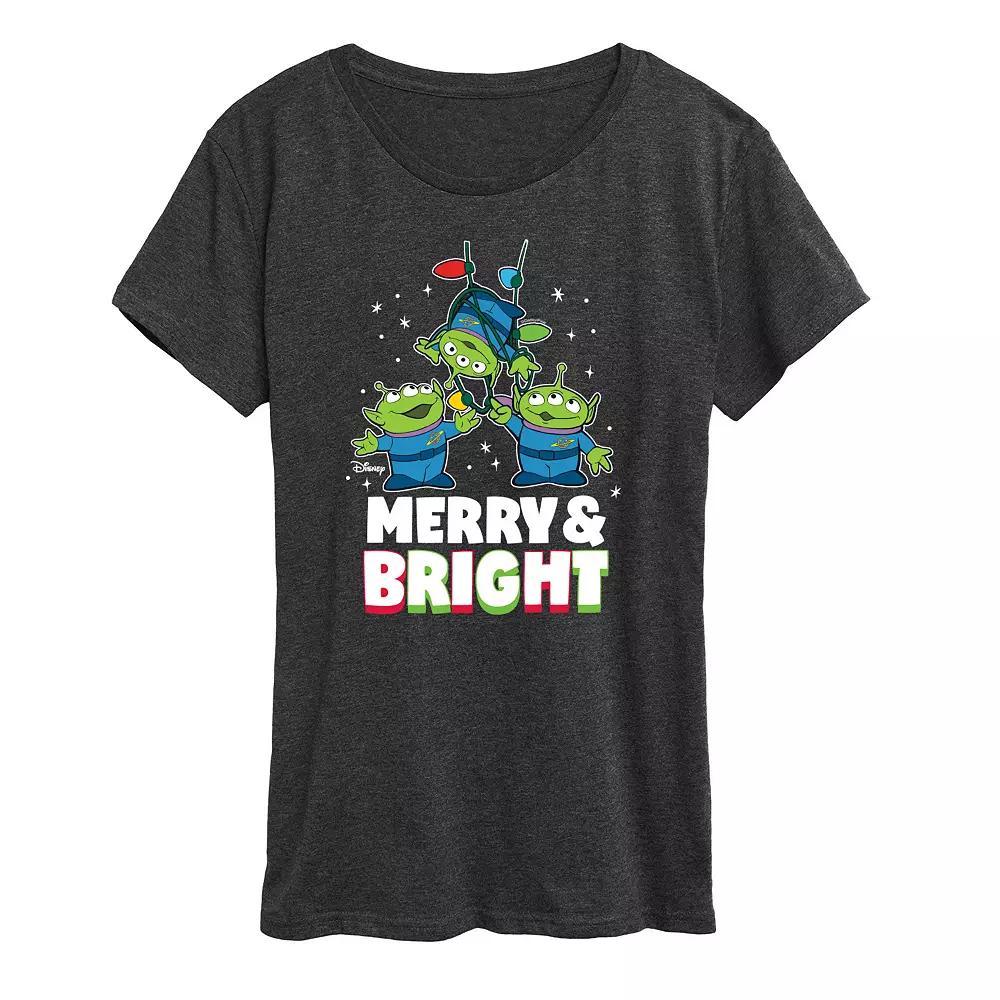Disney / Pixar's Toy Story Women's Merry And Bright Graphic Tee, Girl's, Size: Medium, Heather Grey Product Image