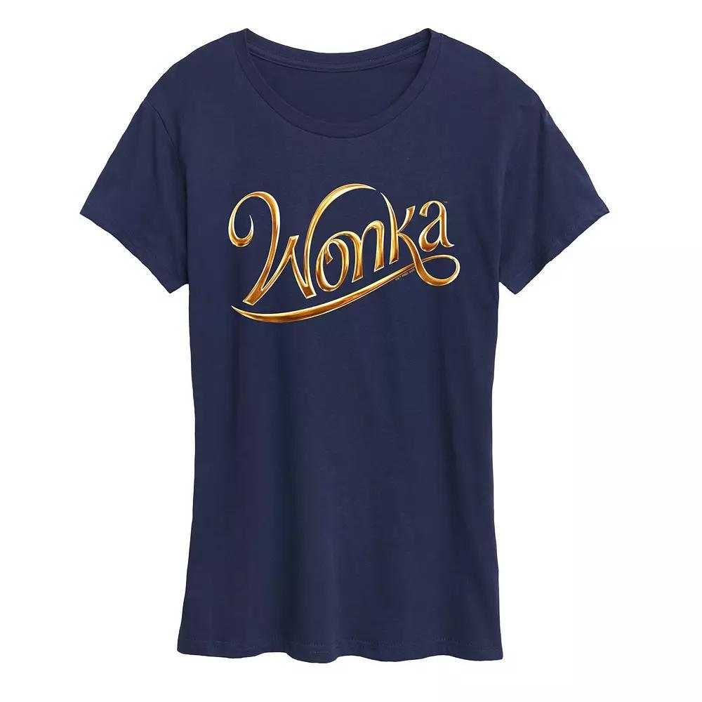 Womens Wonka Logo 3D Graphic Tee Heather Grey Product Image