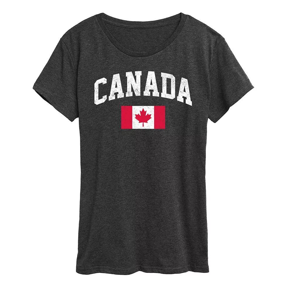 Women's Canada Flag Graphic Tee, Size: Small, Blue Product Image