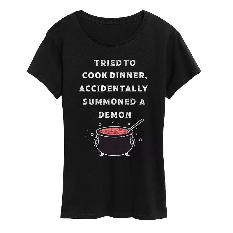 Womens Cook Summon Demon Graphic Tee, Girls Product Image