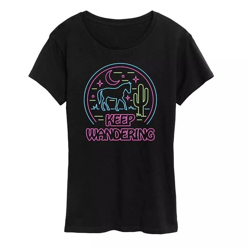 Plus Heart Outline Graphic Tee, Women's, Size: 4XL, Black Product Image