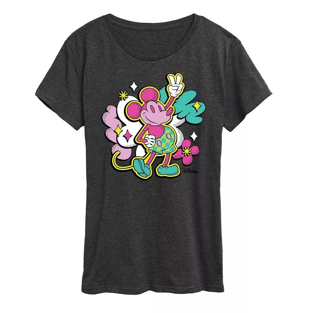 Disney's Mickey Mouse Plus Street Pop Graphic Tee, Women's, Size: 1XL, Heather Grey Product Image