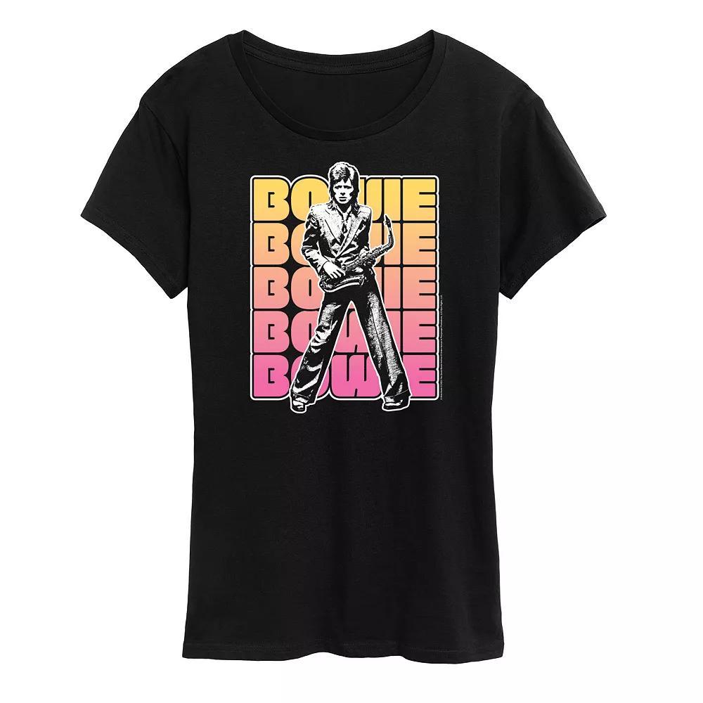 Womens Bowie Stacked Graphic Tee Blue Product Image