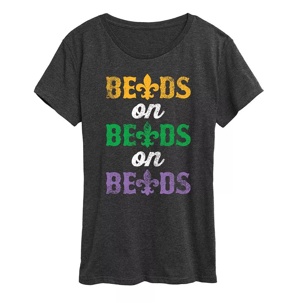 Womens Beads on Beads Graphic Tee Heather Grey Product Image