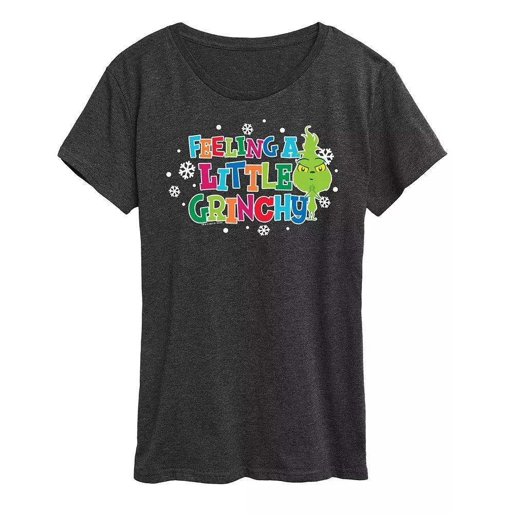 Womens Dr. Seuss Little Grinch A Little Grinchy Graphic Tee, Girls Grey Blue Product Image