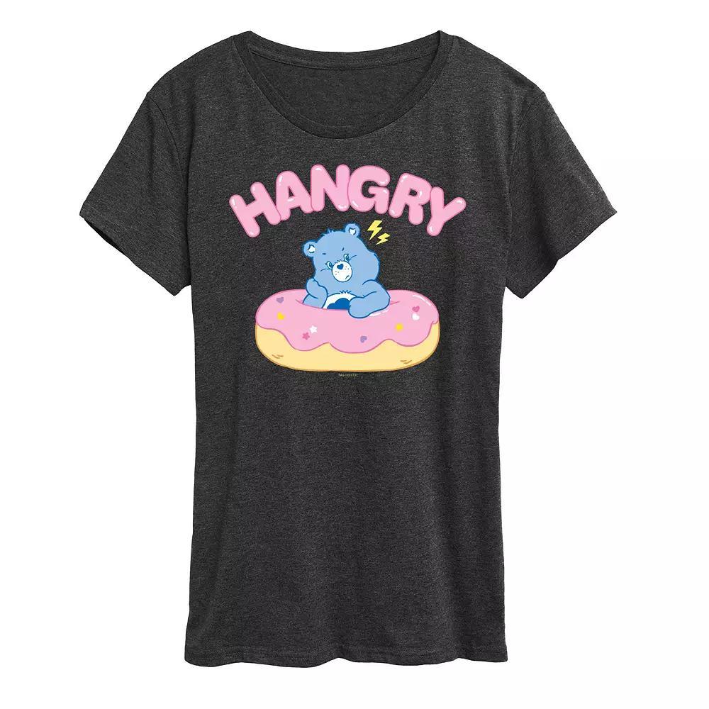 Womens Care Bears Hangry With Donut Graphic Tee Heather Grey Product Image