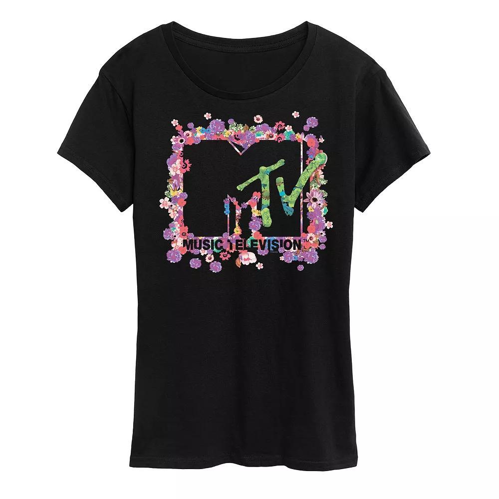 Womens MTV Floral Logo Graphic Tee Product Image