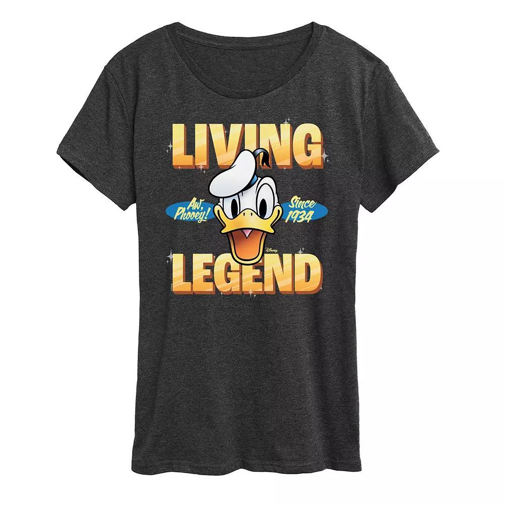 Disney's Donald Duck Women's Living Legend 1934 Graphic Tee, Size: XXL, Heather Grey Product Image