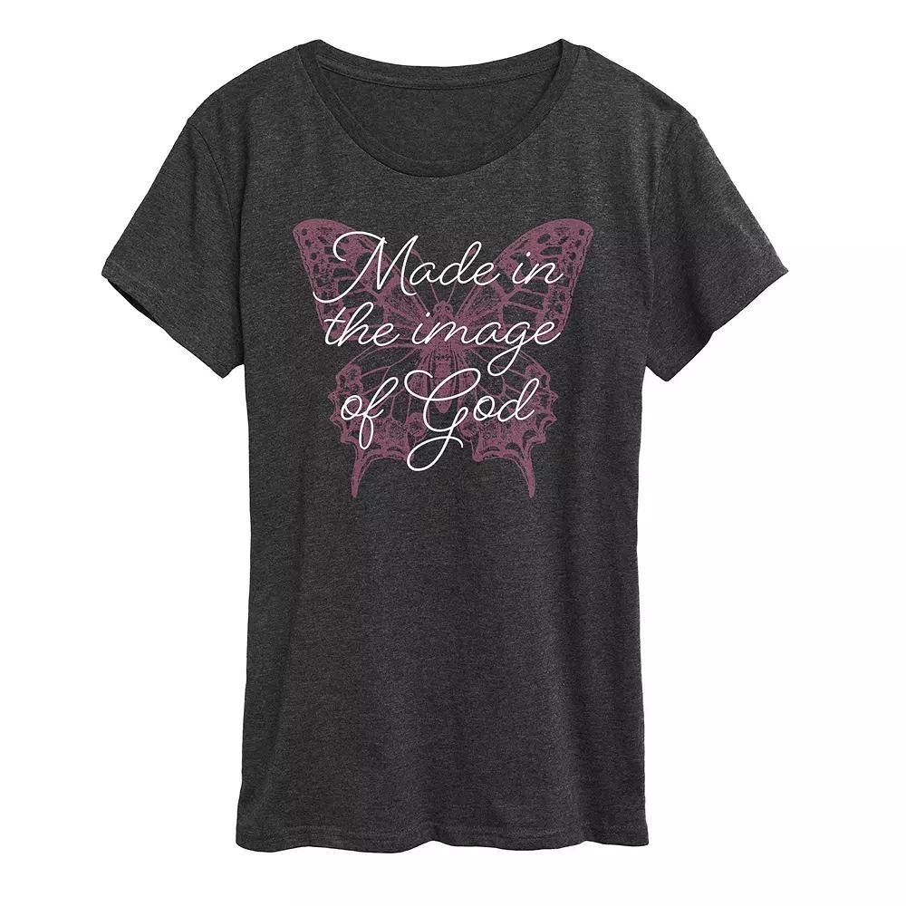 Womens Easily Distracted By Horses Graphic Tee, Girls Grey Red Product Image