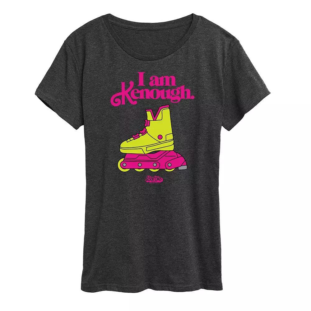 Womens Barbie The Movie Rollerblades Graphic Tee, Girls Grey Gray Product Image