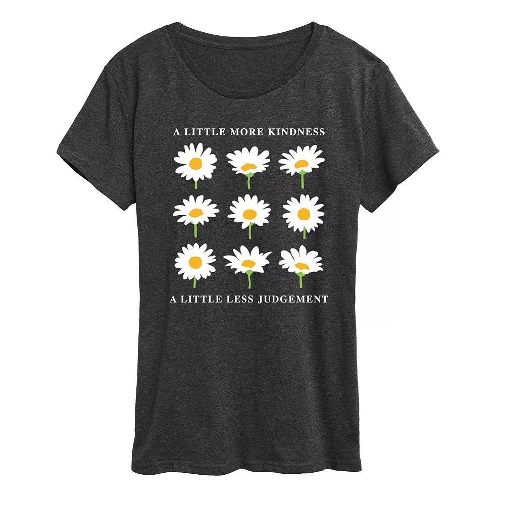 Plus Peace Love Music Distressed Graphic Tee, Womens Heather Grey Product Image