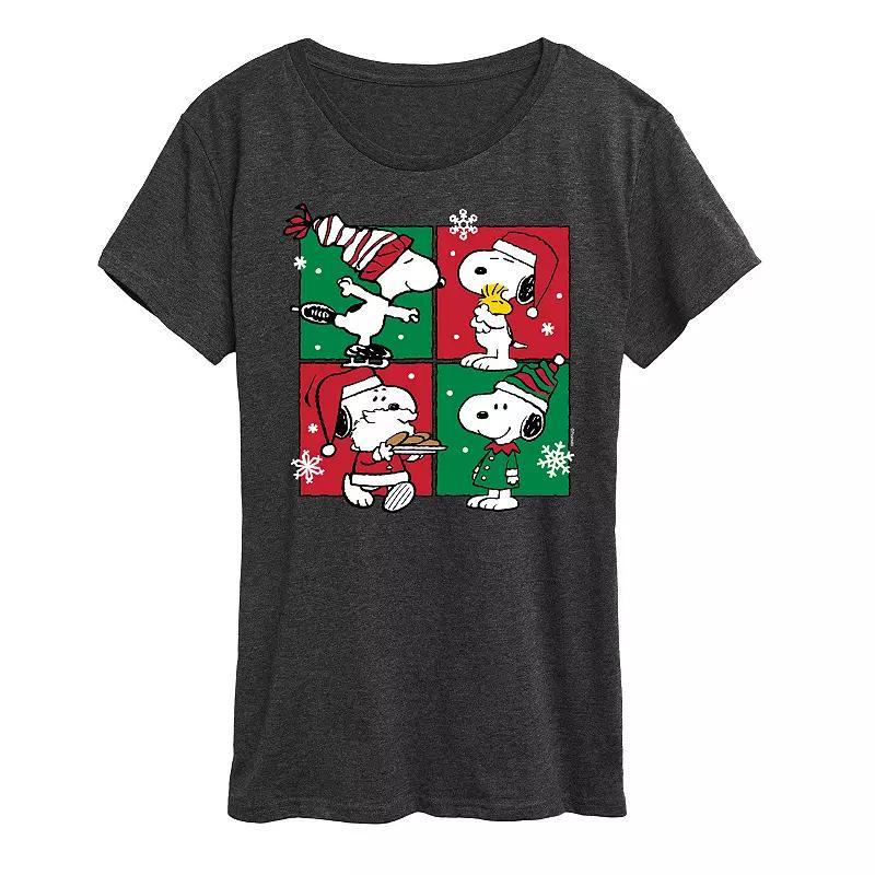 Womens Barbie Winter Holiday Graphic Tee, Girls Heather Grey Product Image
