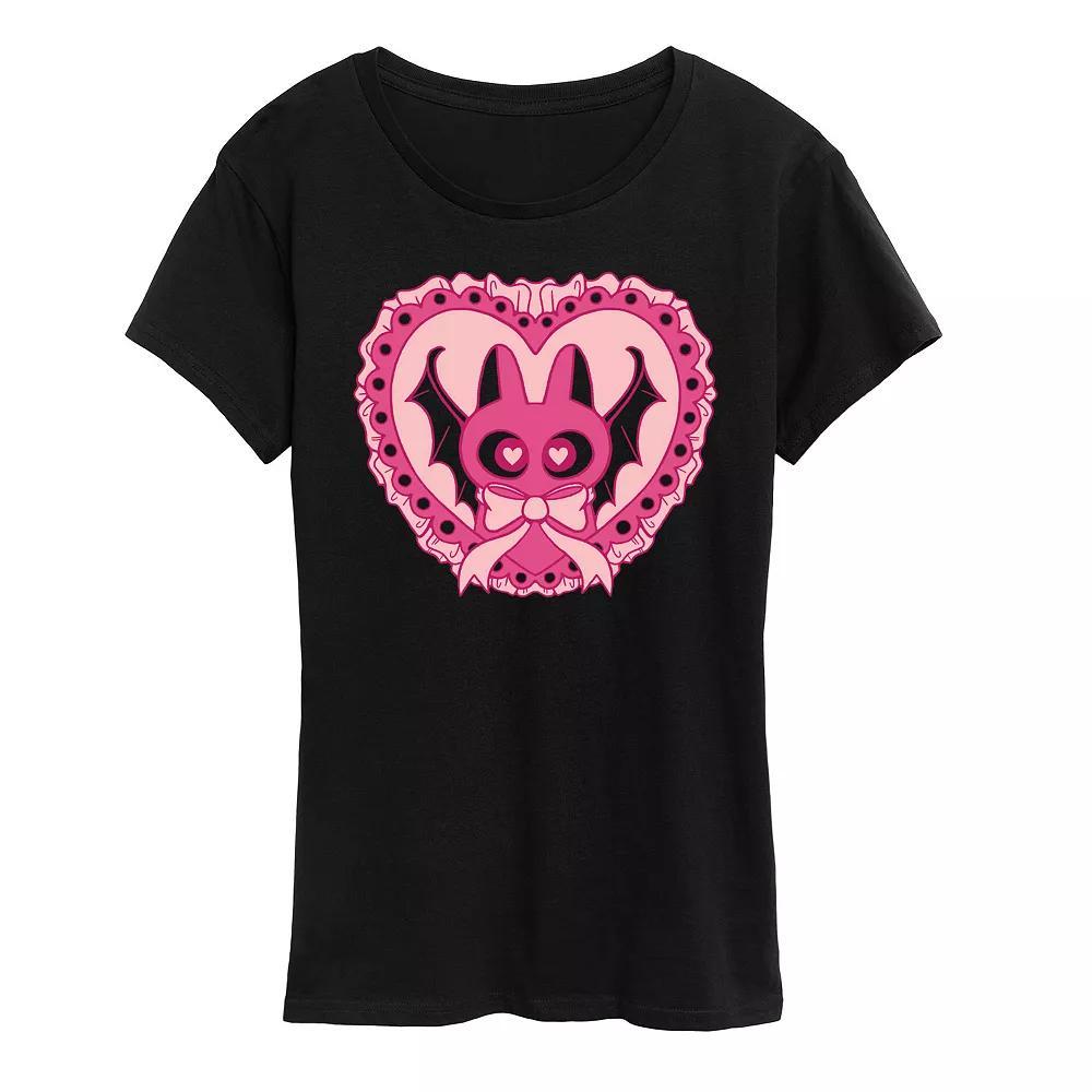 Womens Bat Cat Coquette Graphic Tee Blue Product Image
