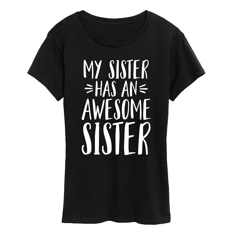 Womens My Sister Has Awesome Sister Graphic Tee, Girls Product Image