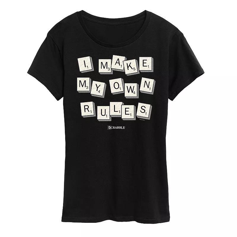Womens Scrabble I Make My Own Rules Tee Grey Blue Product Image