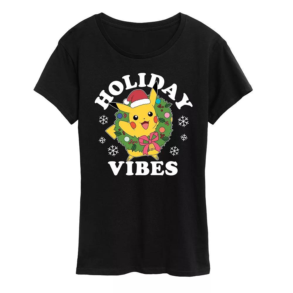 Womens Pokemon Pikachu Holiday Vibes Tee Product Image