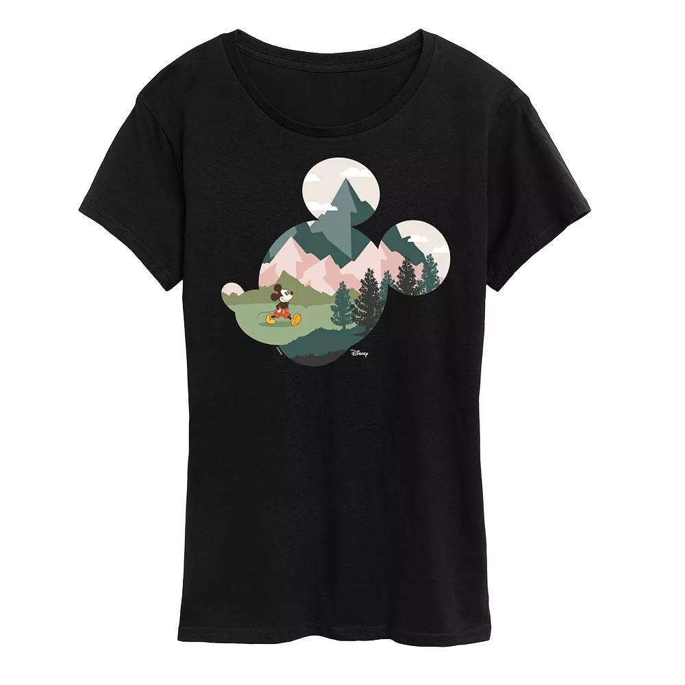 Disney's Mickey Mouse Women's Nature Fill Graphic Tee, Size: Large, Black Product Image