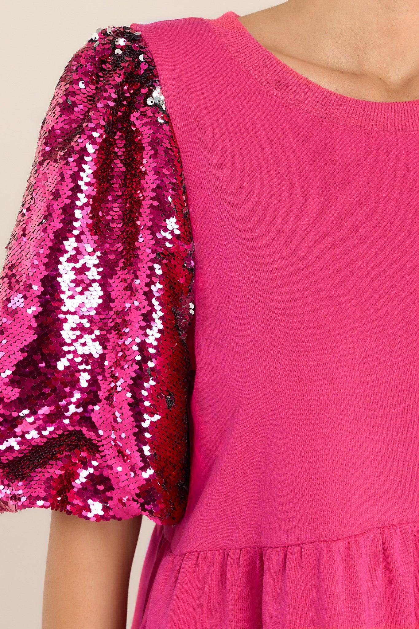 Lost In Love Hot Pink Mini Dress Product Image