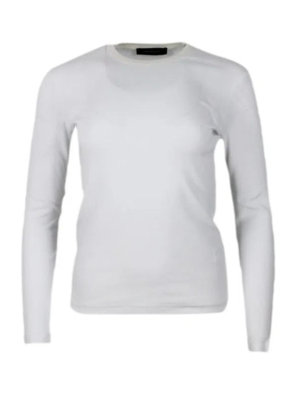 FABIANA FILIPPI Long-sleeved T-shirt In Jersey In White Product Image
