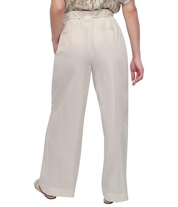 DKNY by Donna Karan Rope Tie Front Wide Leg Pants Product Image