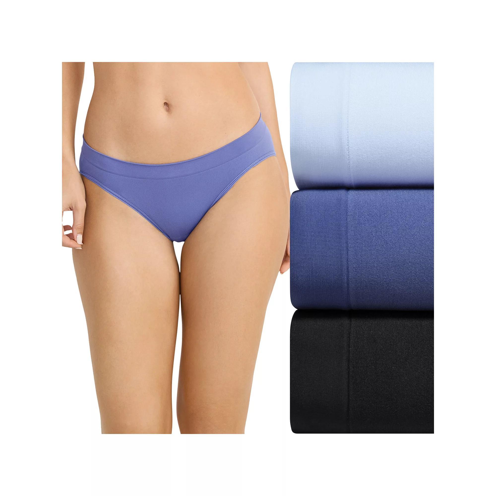 Women's Jockey® Seamfree® 3-pk. Bikini Panty Set 4390, Size: Medium, Multi Blue Black Product Image