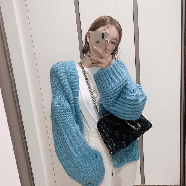 Button-Up Plain Cardigan Product Image