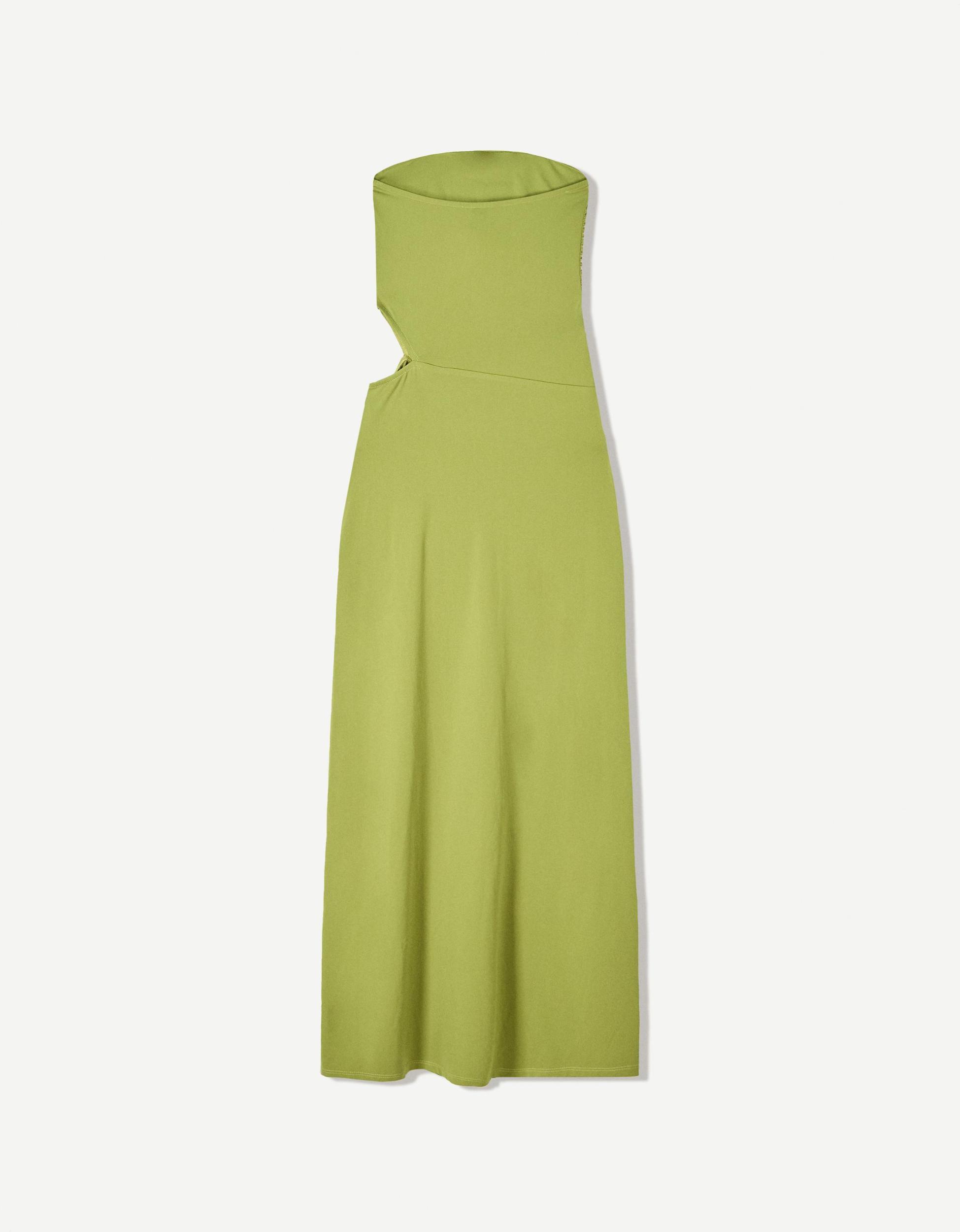 Bandeau gathered midi dress Product Image
