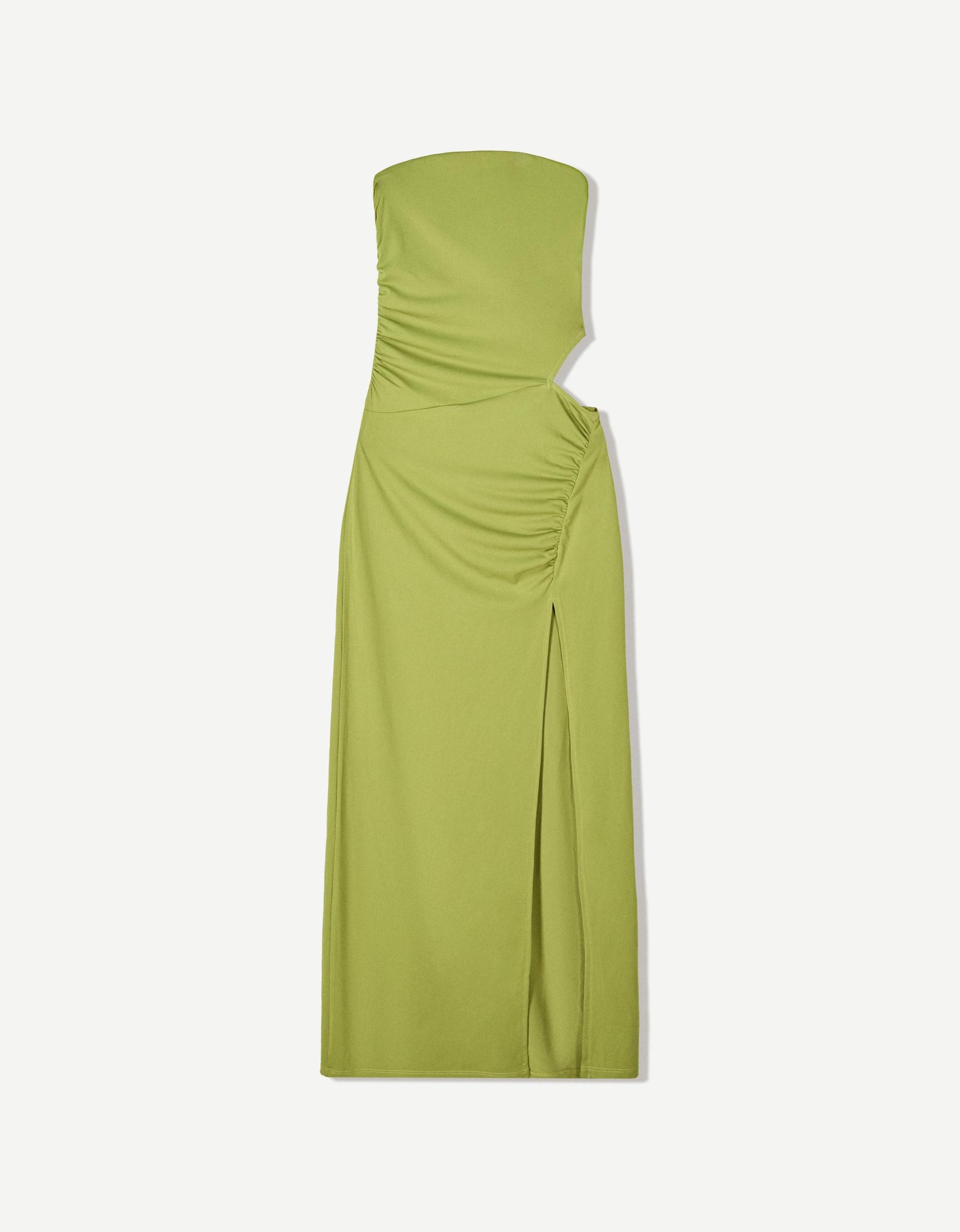 Bandeau gathered midi dress Product Image