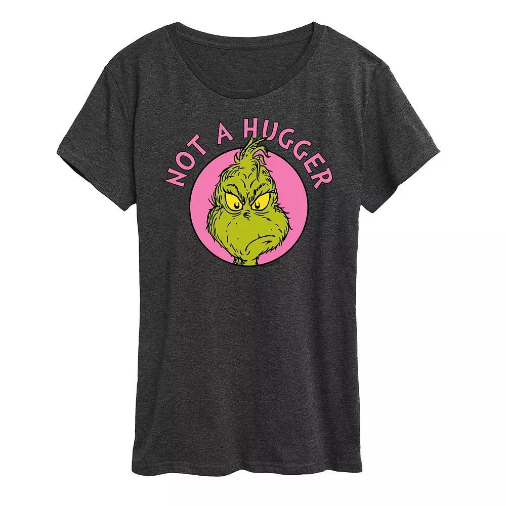 Women's Grinch Not A Hugger Graphic Tee, Size: XL, Heather Grey Product Image