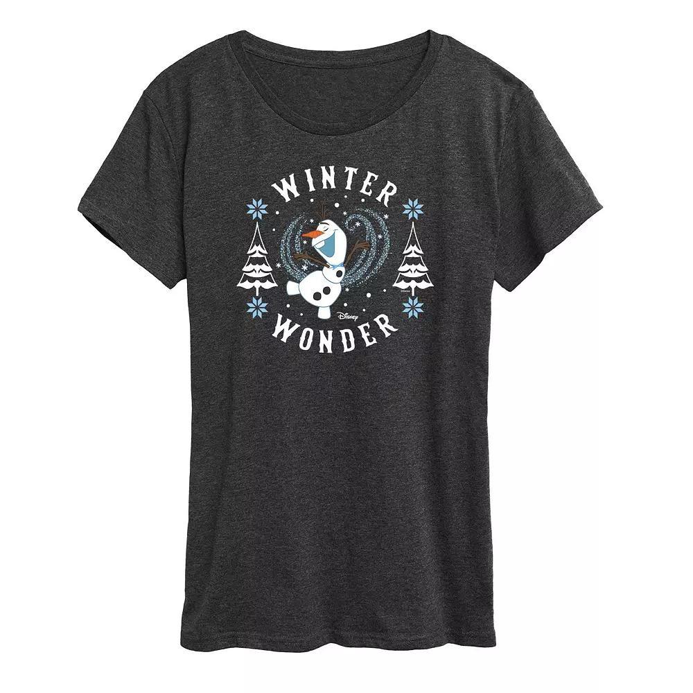 Disneys Frozen 2 Womens Winter Wonder Graphic Tee, Girls Blue Product Image