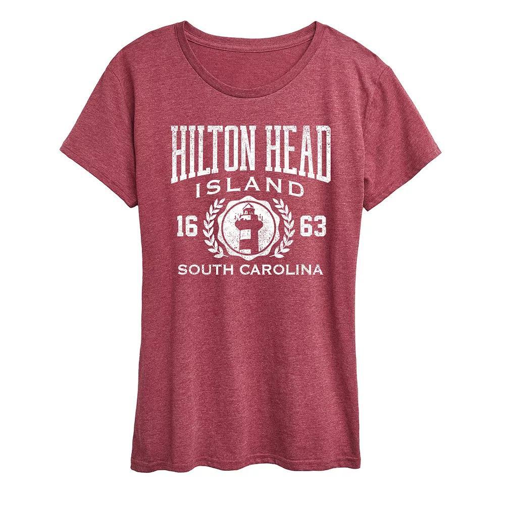 Womens Hilton Head Island Collegiate Graphic Tee Grey Blue Product Image