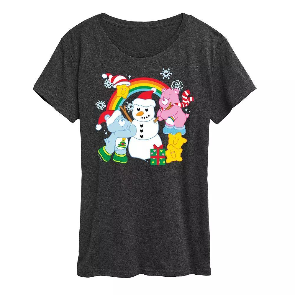 Women's Care Bears Snowman Graphic Tee, Girl's, Size: Large, Grey Royal Blue Product Image