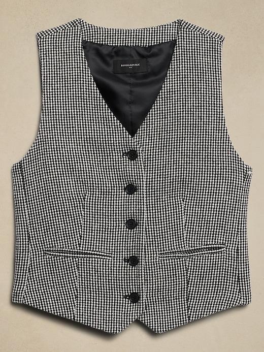 Wool-Blend Houndstooth Vest Product Image