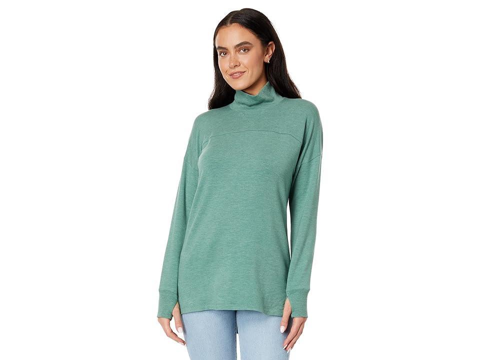 L.L.Bean SoftFlex Mock Neck Pullover Heather) Women's Clothing Product Image