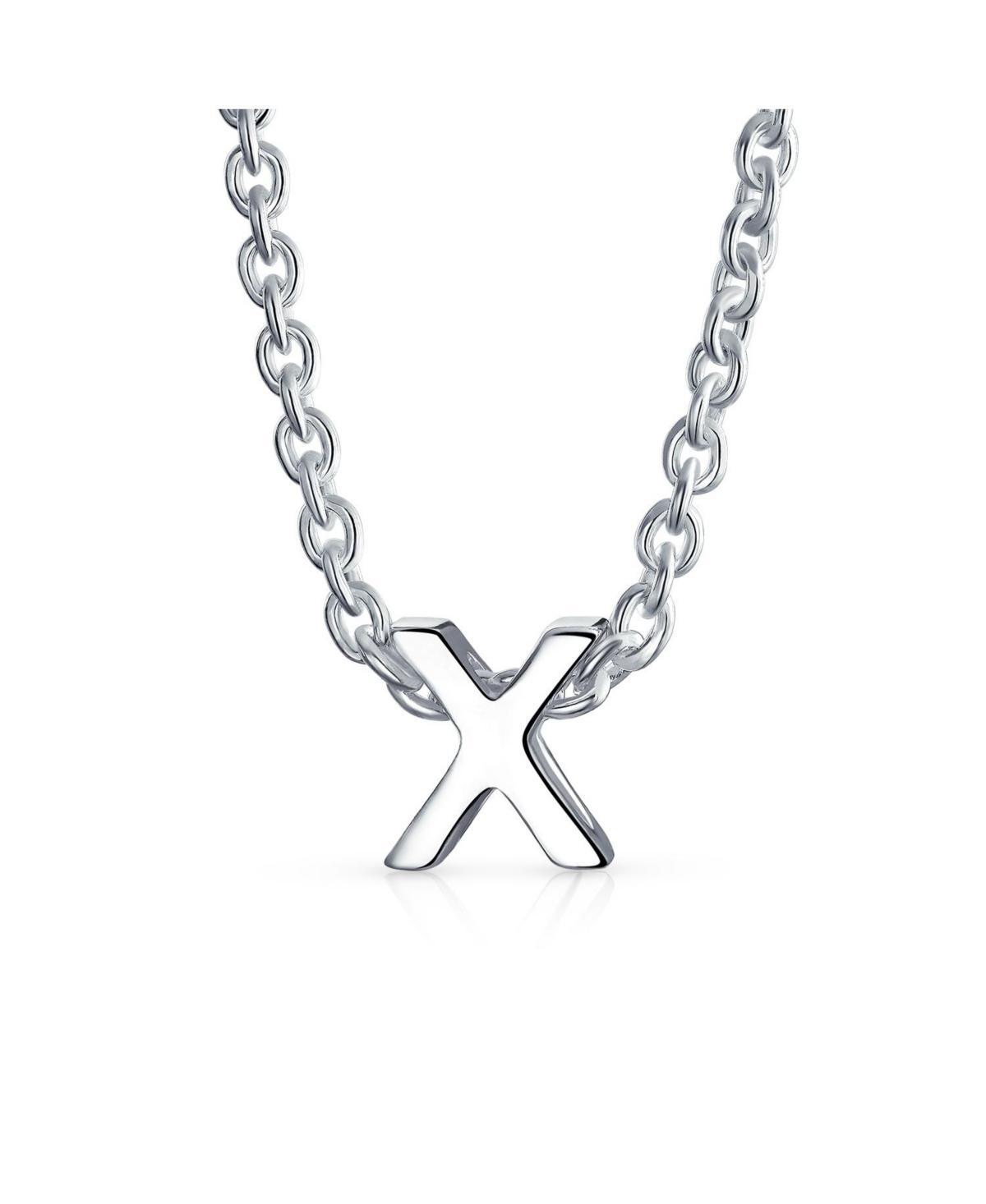 Bling Jewelry Tiny Block Letters Alphabet Pendant 925 Sterling Silver Initial Necklace For Women Product Image