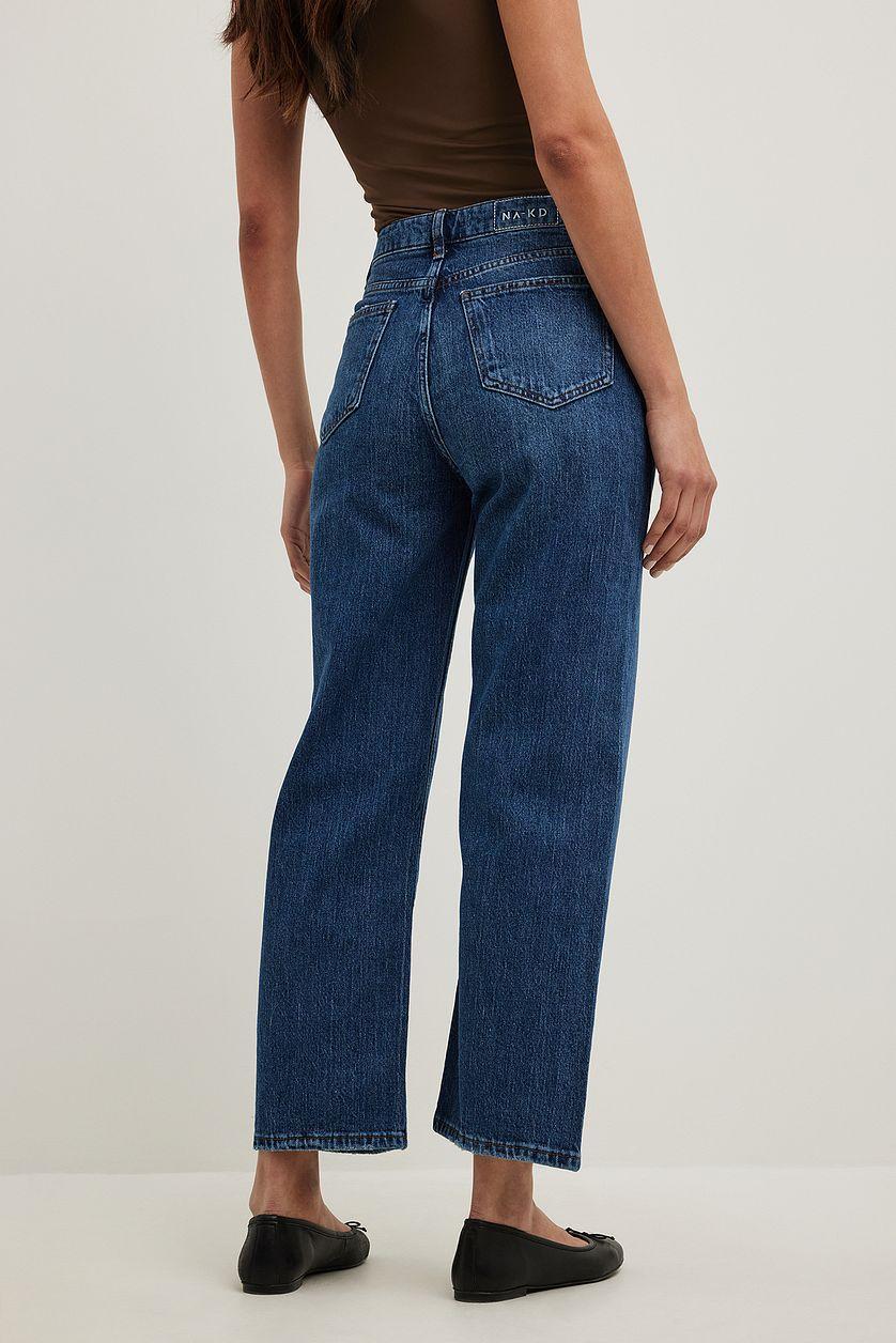 Straight High Waist Cropped Jeans Product Image