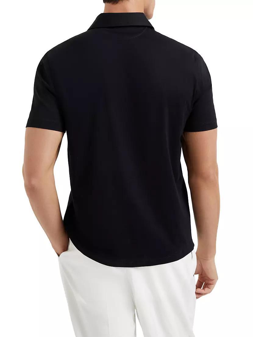 Mens Cotton Piqu Shirt Style Collar Polo Shirt Product Image