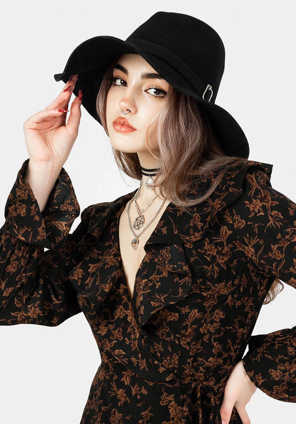 Monstera Frill Wrap Mini Dress Product Image